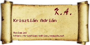 Krisztián Adrián névjegykártya