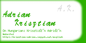 adrian krisztian business card